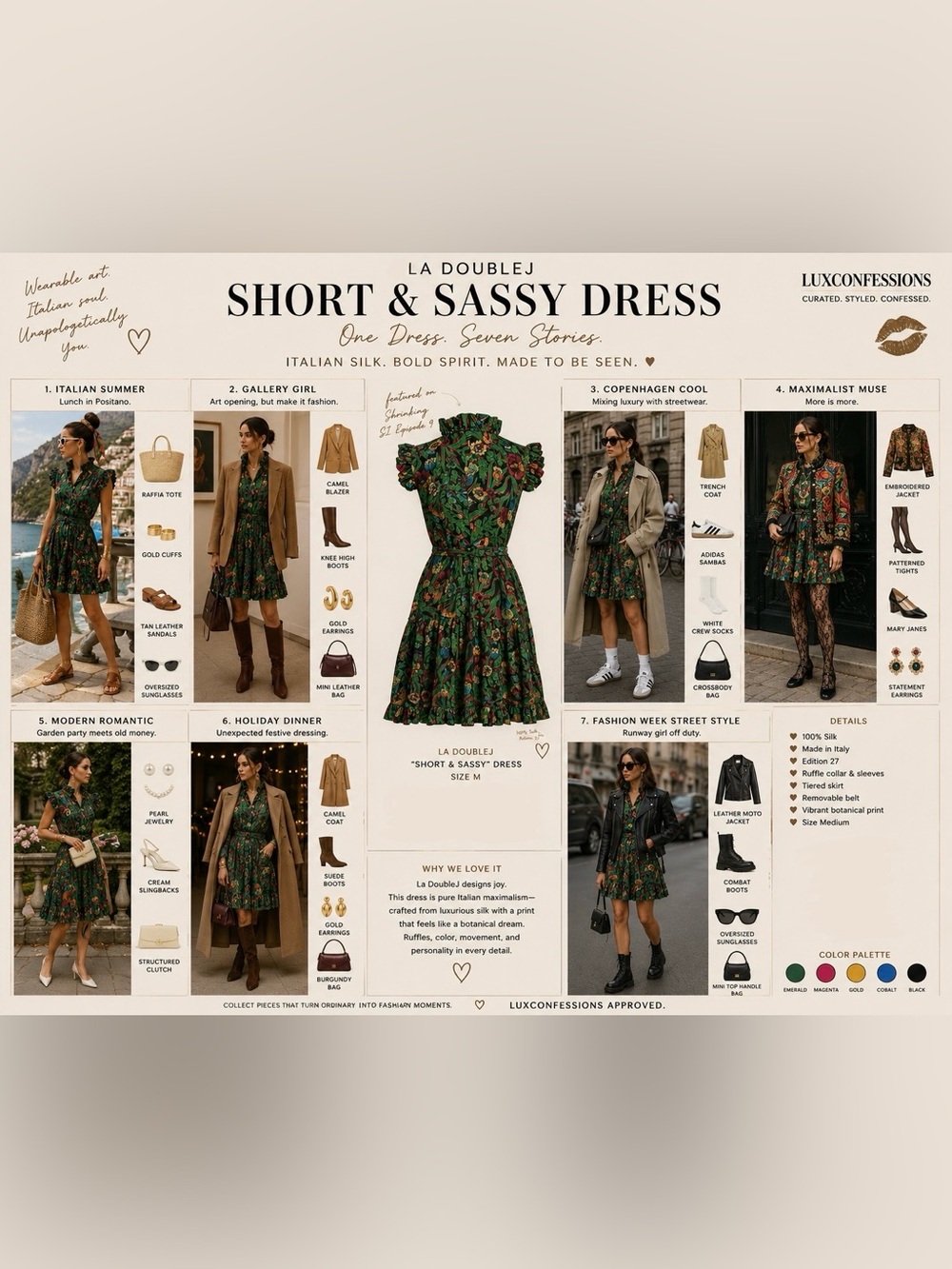 LA DOUBLEJ • Short & Sassy 100% Silk Ruffle Dress • Made in Italy • Medium - Picture 3 of 15